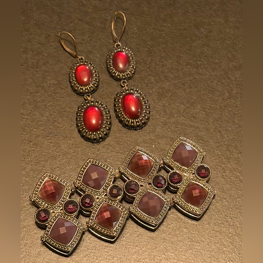 Elegant Red and Purple /Burgundy Jewelry Set
